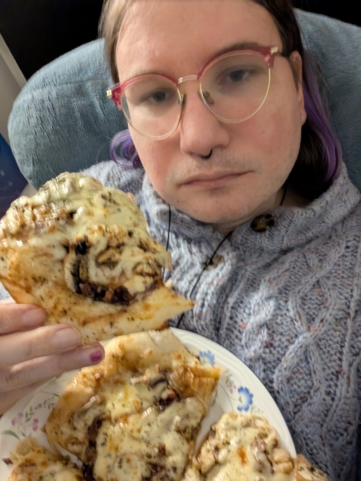 Woman with amazing homemade pizza